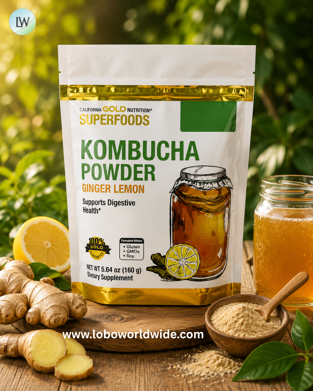 California Gold Nutrition, Superfoods, Kombucha Powder, 5.64 oz (160 g)
