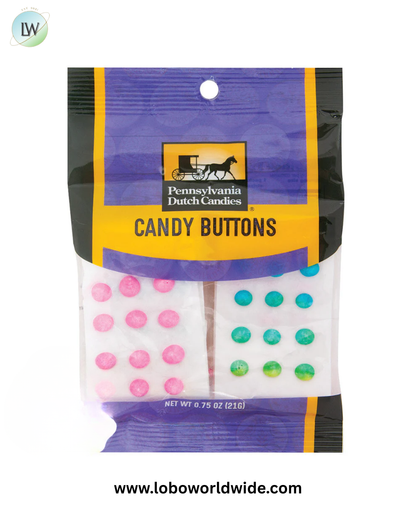 Candy Buttons Peg Bags - 12ct