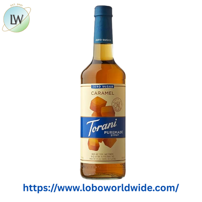 Torani Puremade Zero Sugar Caramel Flavoring Syrup 750 mL