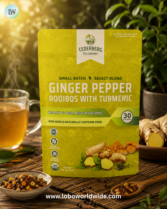 Cederberg Tea Co, Ginger Pepper Rooibos with Turmeric, Caffeine Free, 2.6 oz (75 g)
