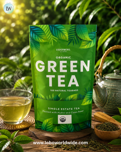 Cederberg Tea Co, Single Estate Tea, Organic Green Tea, 100 Natural Tea Bags, 7.76 oz (220 g)