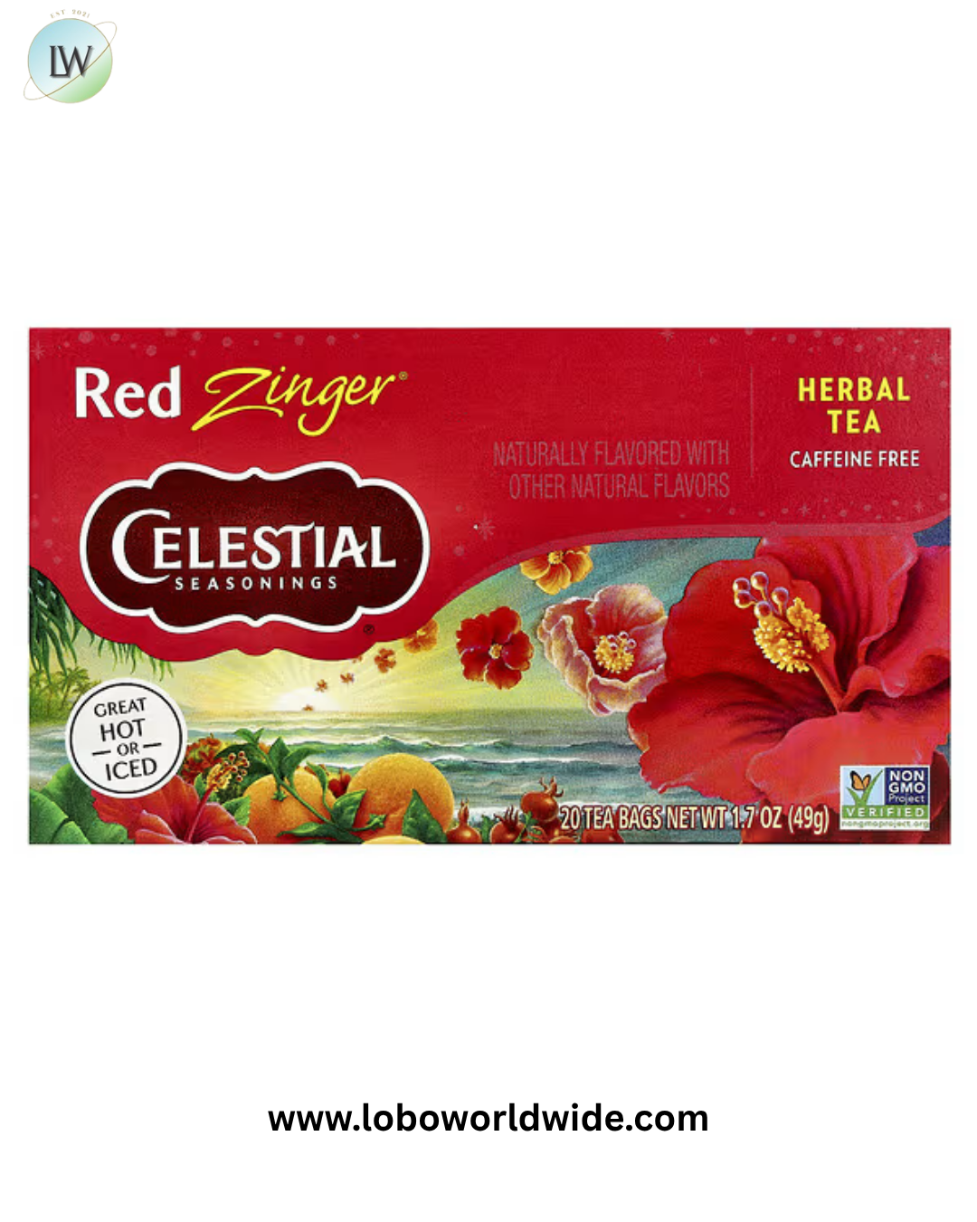 Celestial Seasonings, Herbal Tea, Red Zinger®, Caffeine Free, 20 Tea Bags, 1.7 oz (49 g)