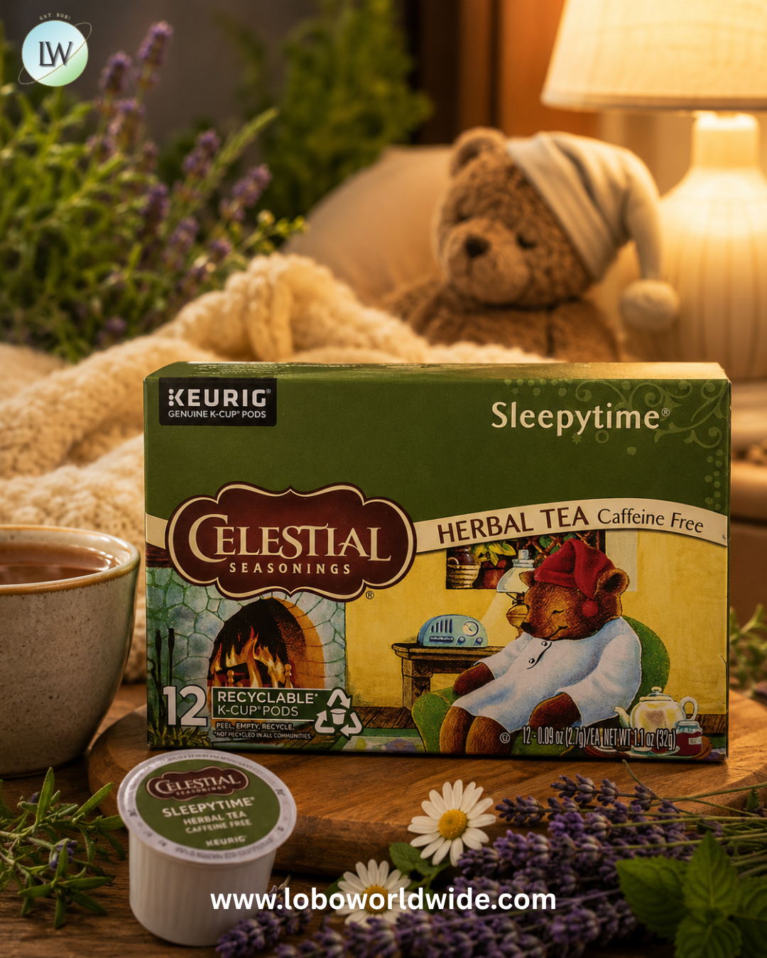 Celestial Seasonings, Herbal Tea, Sleepytime®, Caffeine Free, 12 K-Cup Pods, 1.1 oz (32 g)