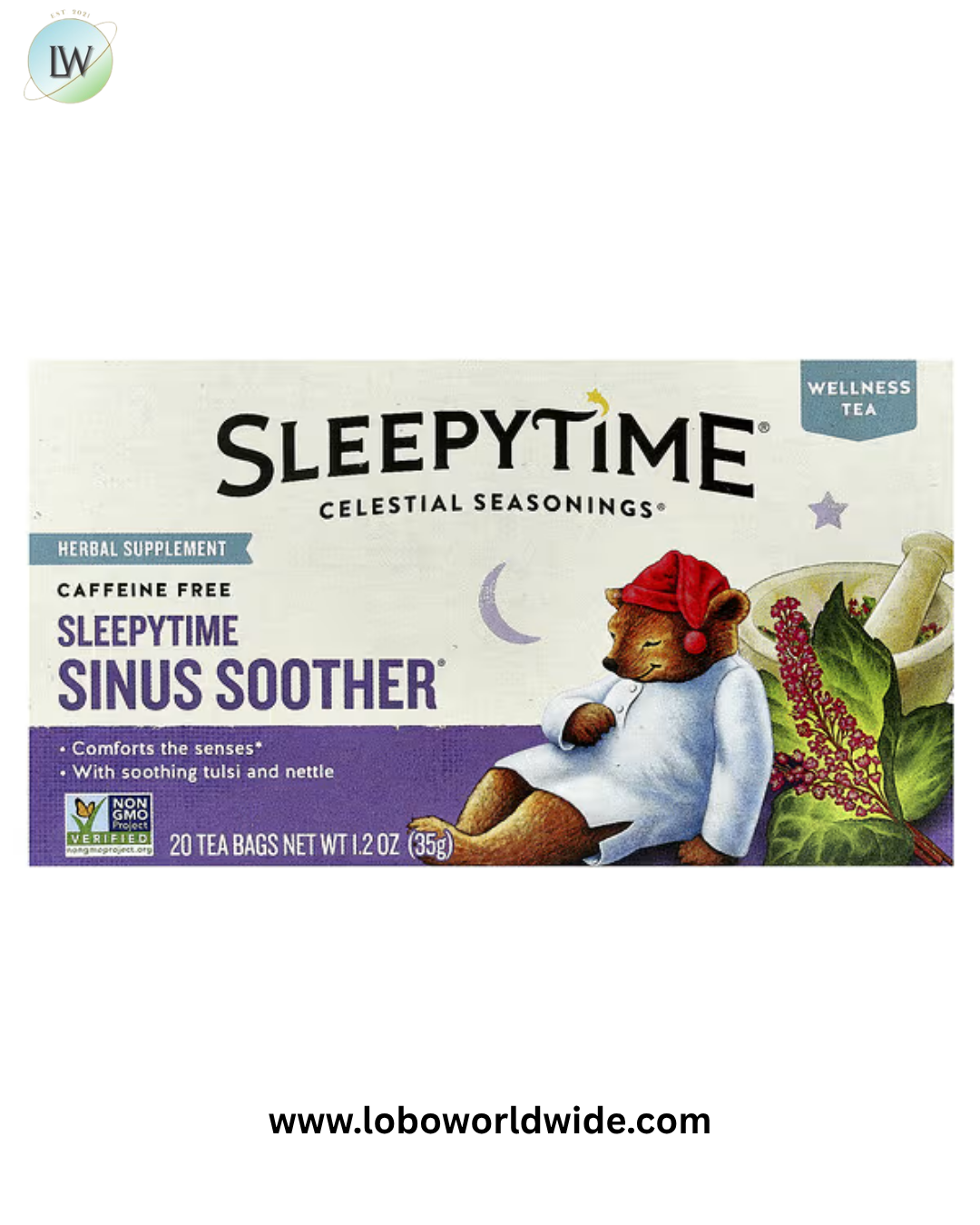 Celestial Seasonings, Wellness Tea, Caffeine Free, 20 Tea Bags, 1.2 oz (35 g)