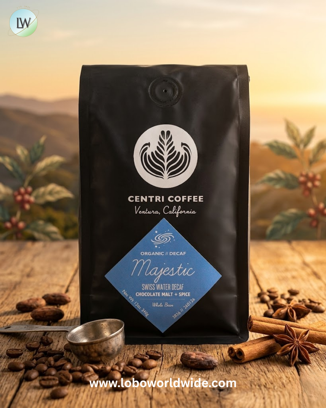 Centri Coffee, Centri Coffee, Whole Bean, Decaf, 12 oz (340 g)
