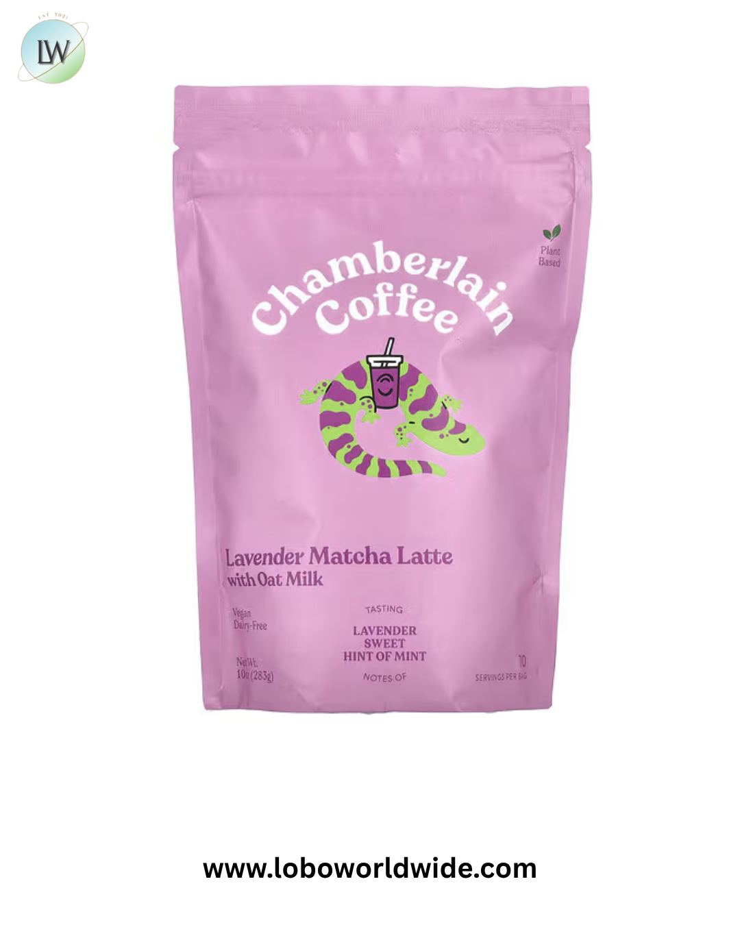 Chamberlain Coffee, Lavender Matcha Latte with Oat Milk, 10 oz (283 g)