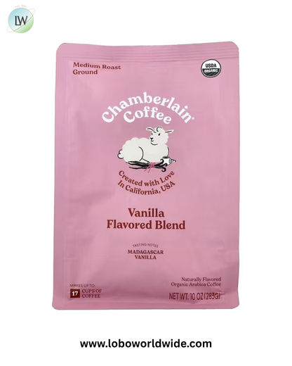 Chamberlain Coffee, Organic Arabica Coffee, Ground, Medium Roast, Vanilla, 10 oz (283 g)