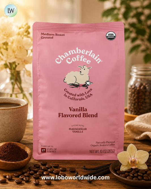 Chamberlain Coffee, Organic Arabica Coffee, Ground, Medium Roast, Vanilla, 10 oz (283 g)