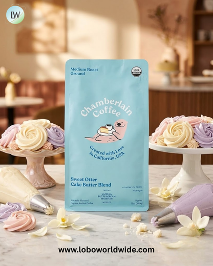 Chamberlain Coffee, Sweet Otter Cake Batter Blend, Ground, Medium Roast, 12 oz (340 g)