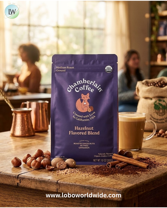 Chamberlain Coffee, Witty Fox Hazelnut Blend, Ground, Medium Roast, 10 oz (283 g)