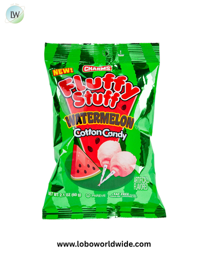 Charms Fluffy Stuff Watermelon Cotton Candy Bags - 24ct