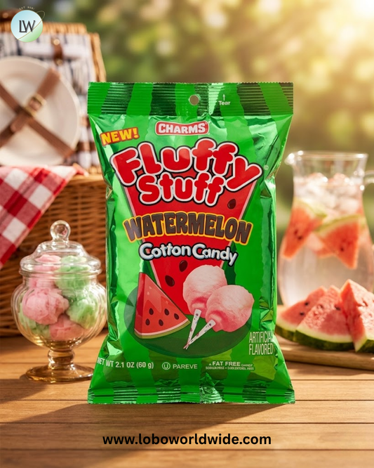 Charms Fluffy Stuff Watermelon Cotton Candy Bags - 24ct