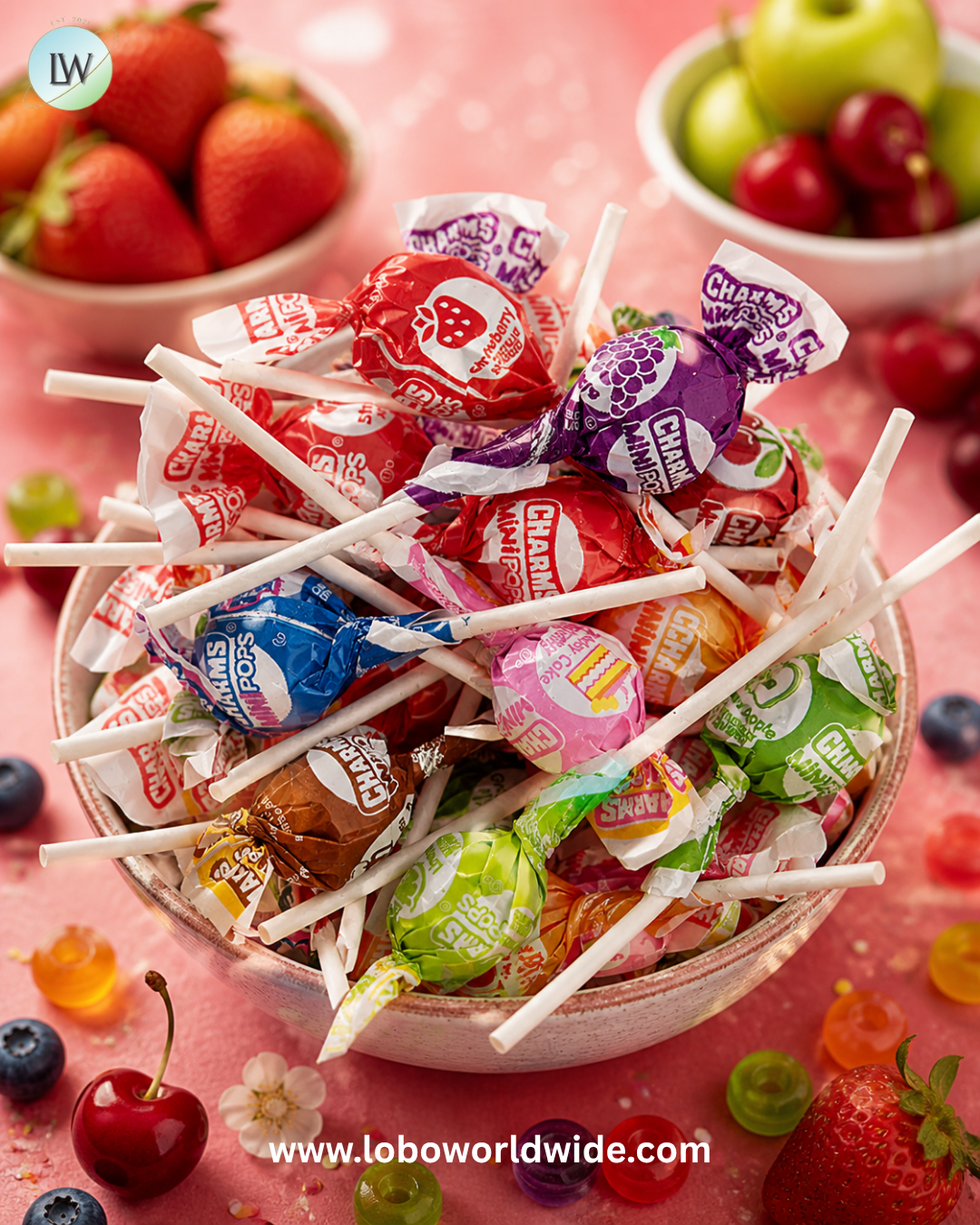 Charms Mini Pops Assorted lollipops - 30lb Bulk