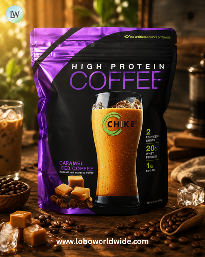 Chike Nutrition, High Protein Iced Coffee, Caramel, 14.8 oz (420 g)