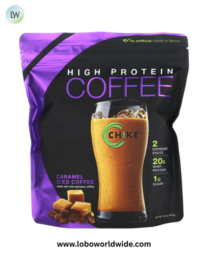 Chike Nutrition, High Protein Iced Coffee, Caramel, 14.8 oz (420 g)