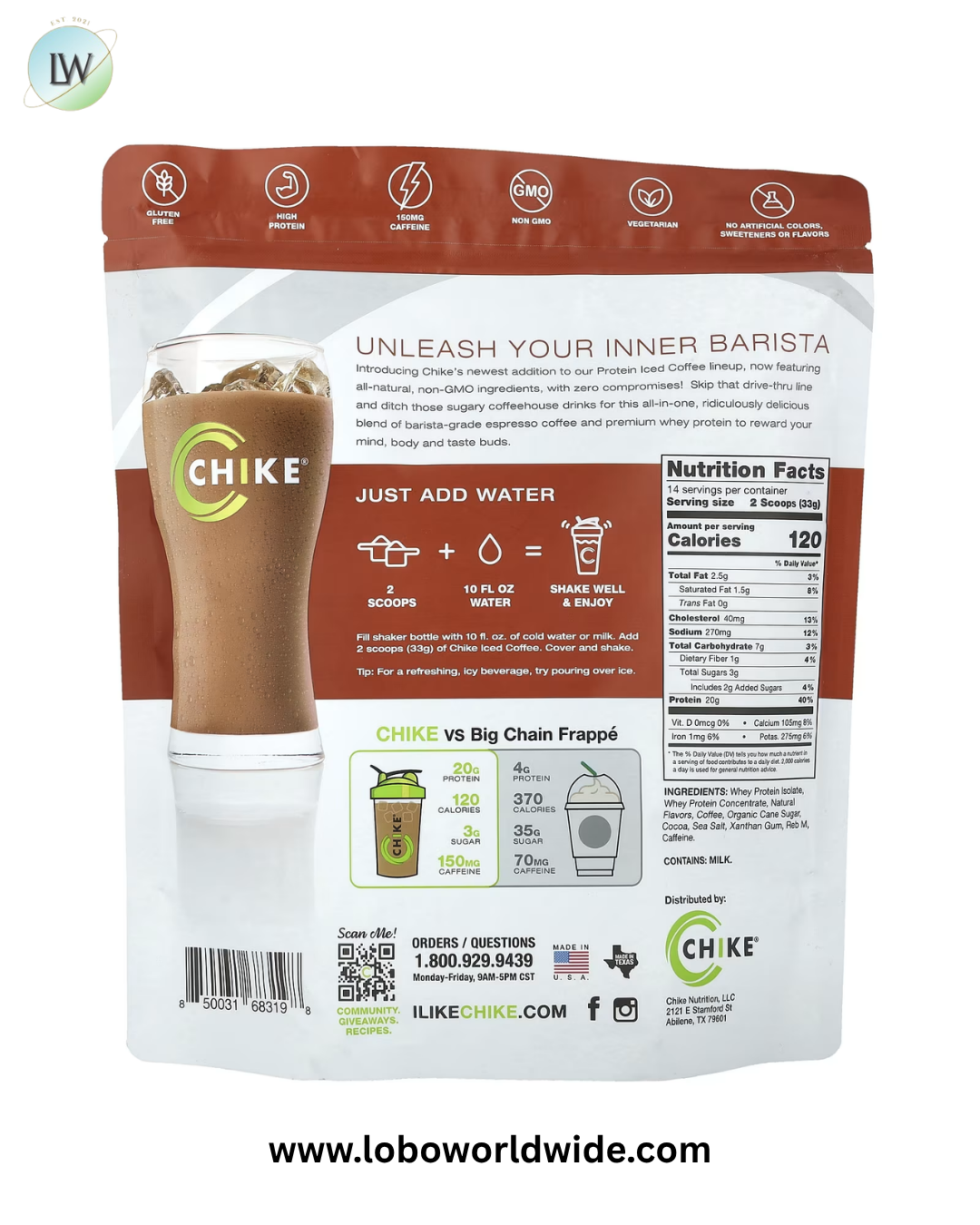 Chike Nutrition, Protein Iced Coffee, Caffe Mocha, 16.3 oz (462 g)