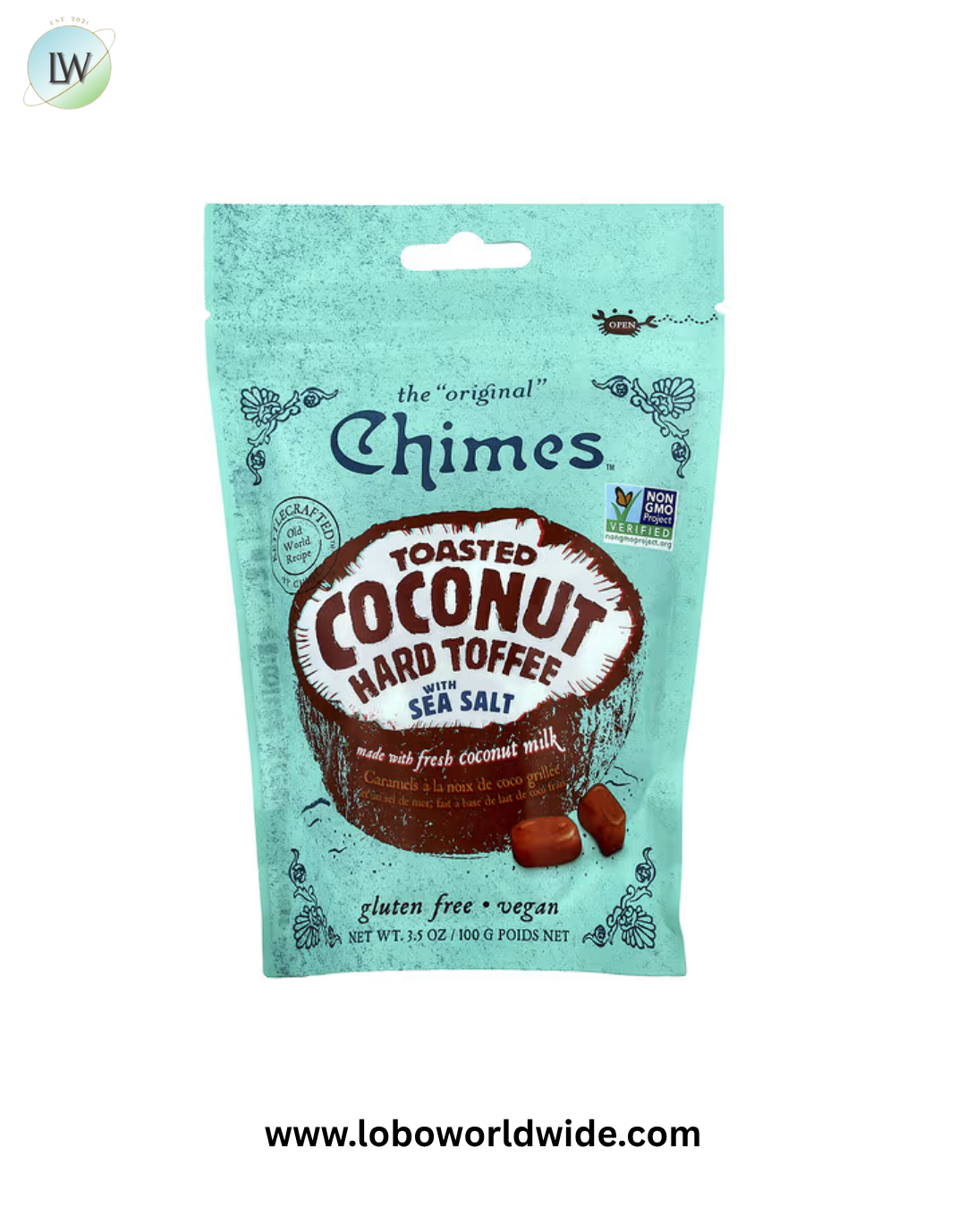 Chimes, Toasted Coconut Hard Toffee with Sea Salt, 3.5 oz (100 g)