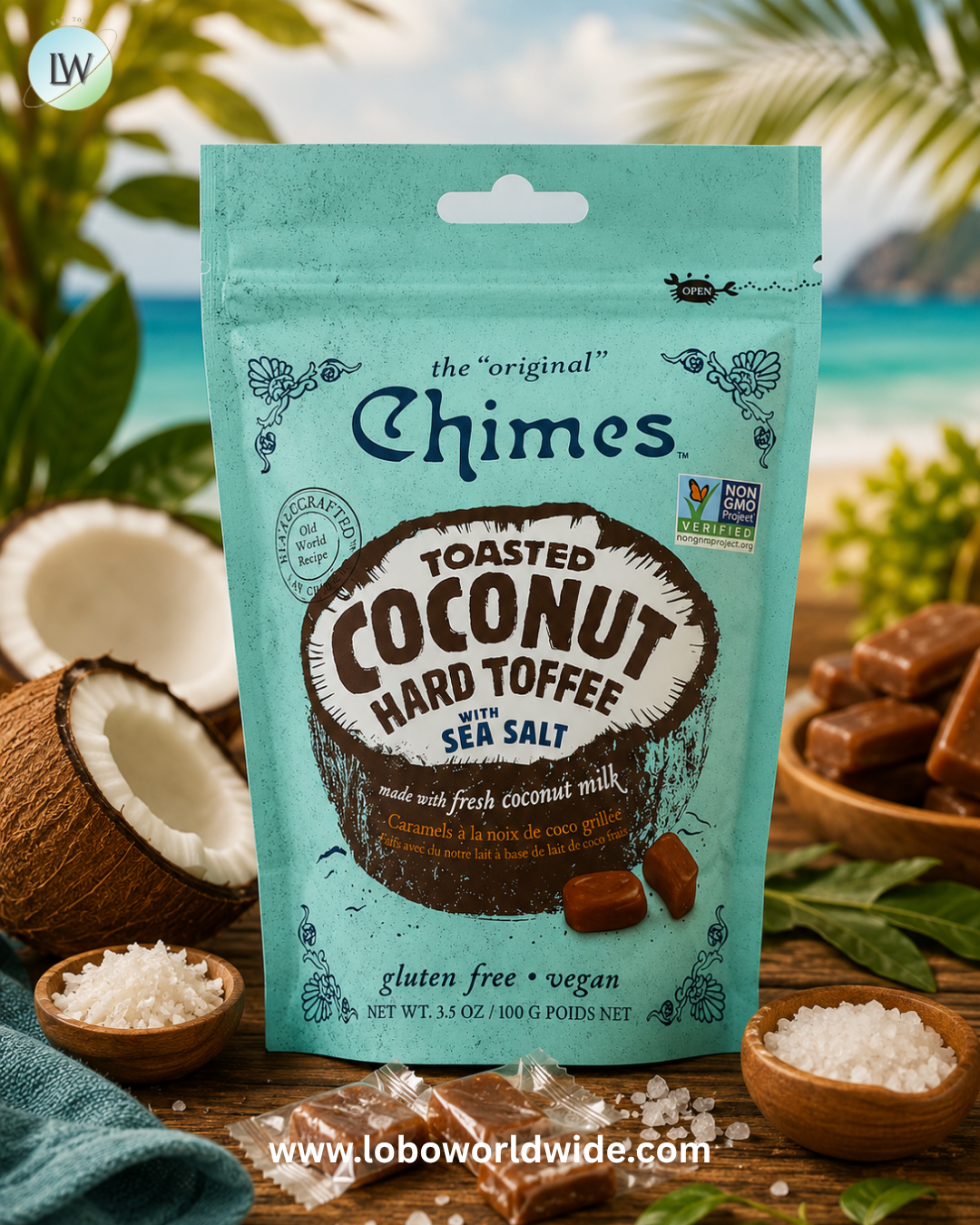 Chimes, Toasted Coconut Hard Toffee with Sea Salt, 3.5 oz (100 g)