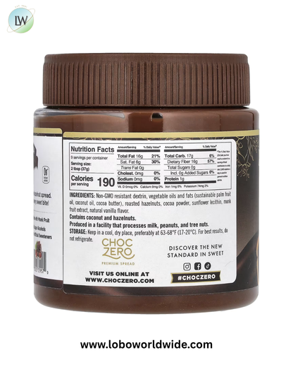 ChocZero, Cocoa Hazelnut Spread, 12 oz (340 g)