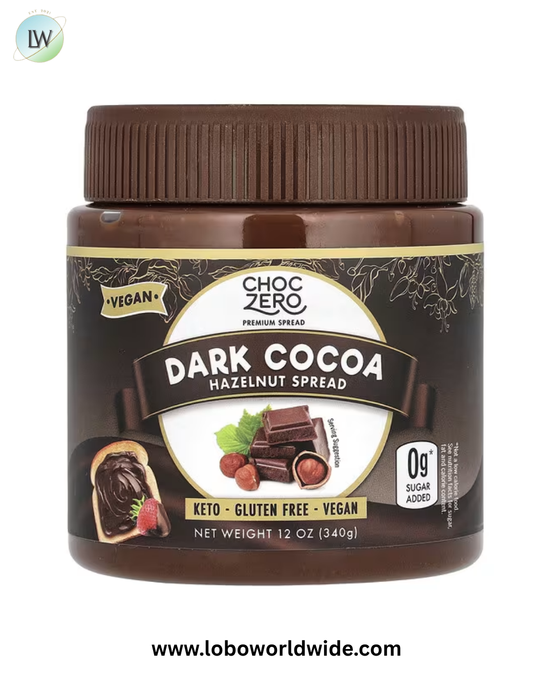 ChocZero, Cocoa Hazelnut Spread, 12 oz (340 g)