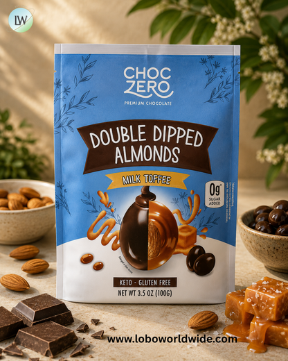 ChocZero, Premium Chocolate, Double Dipped Almonds, Milk Toffee, 3.5 oz (100 g)