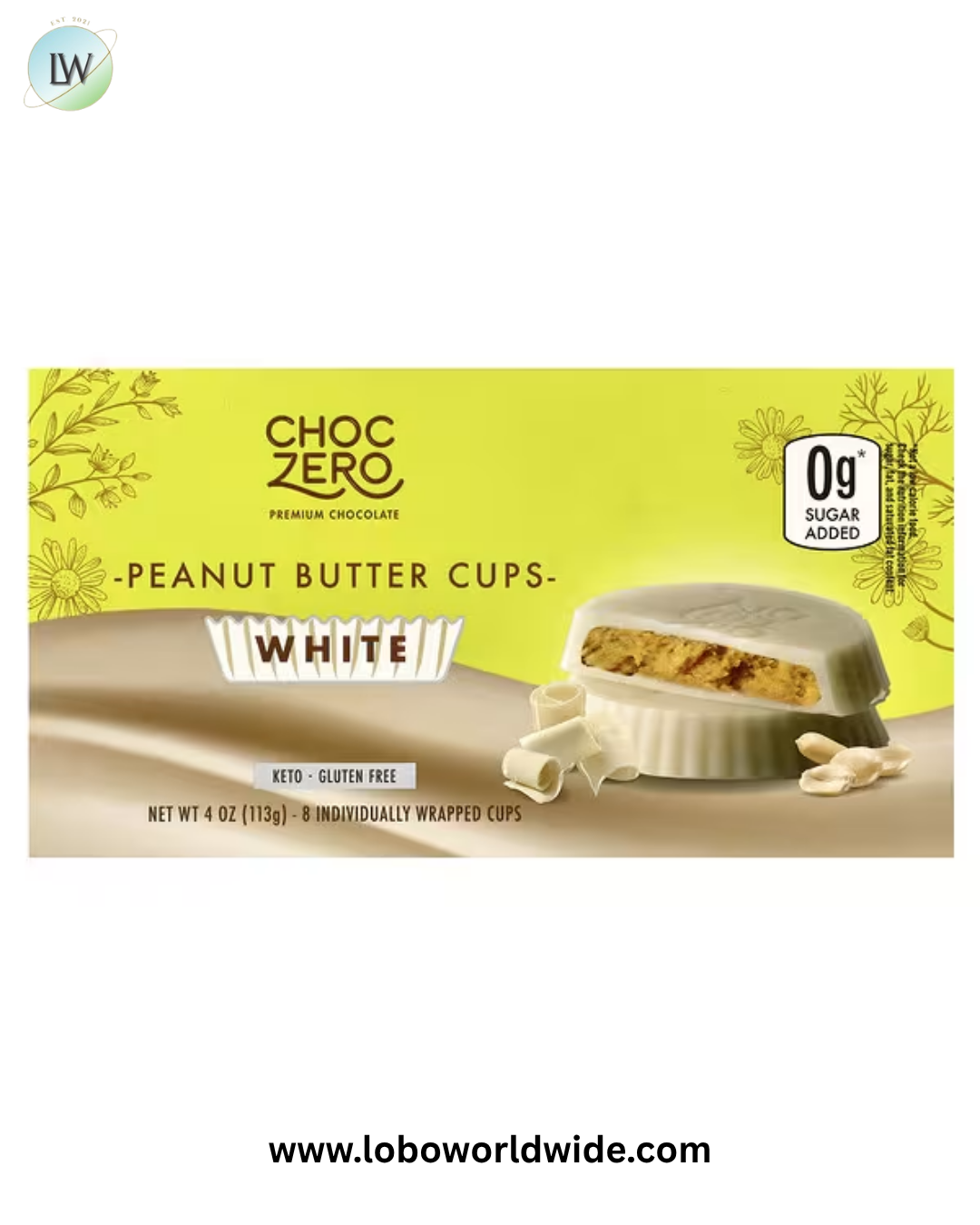 ChocZero, White Chocolate Peanut Butter Cups, 8 Cups, 4 oz (113 g)