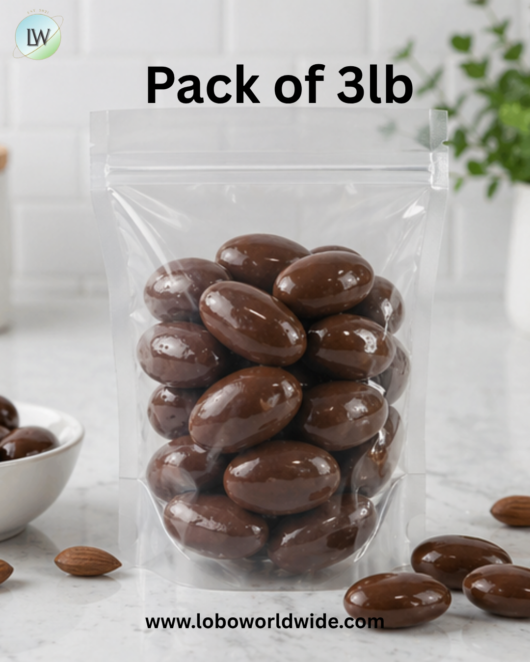 Chocolate Covered Almonds, No Sugar Added