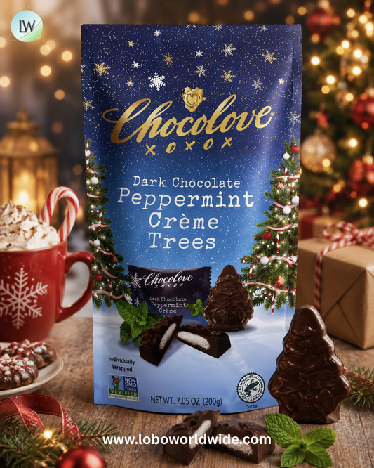 Chocolove, Dark Chocolate Peppermint Creme Trees, 55% Cocoa, 7.05 oz (200 g)