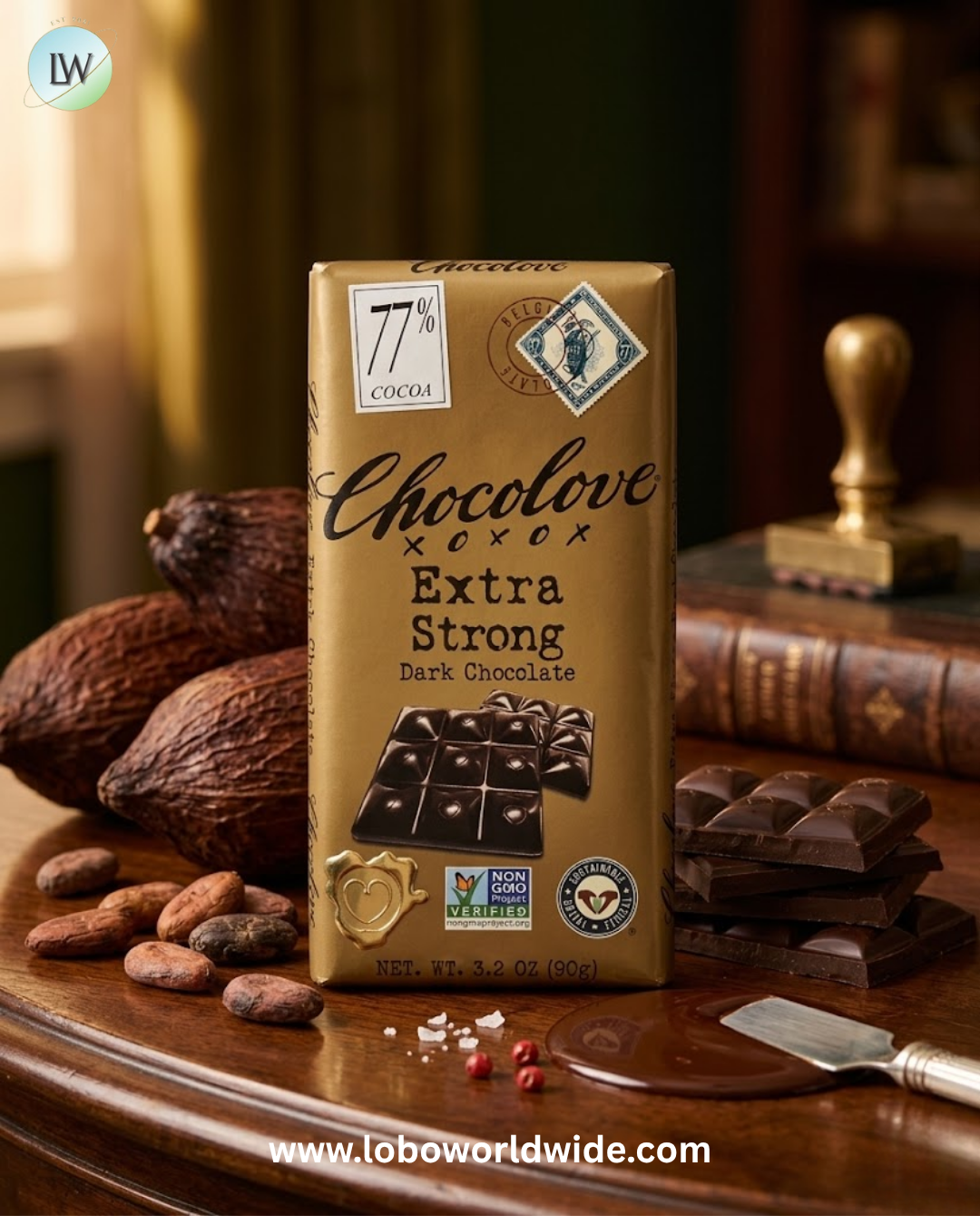 Chocolove, Extra Strong Dark Chocolate, 77% Cocoa, 3.2 oz (90 g)
