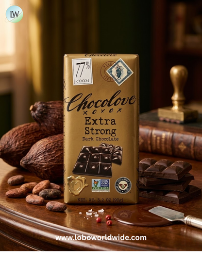 Chocolove, Extra Strong Dark Chocolate, 77% Cocoa, 3.2 oz (90 g)