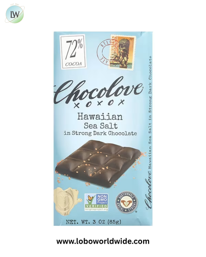 Chocolove, Hawaiian Sea Salt in Strong Dark Chocolate, 72% Cocoa, 3 oz (85 g)