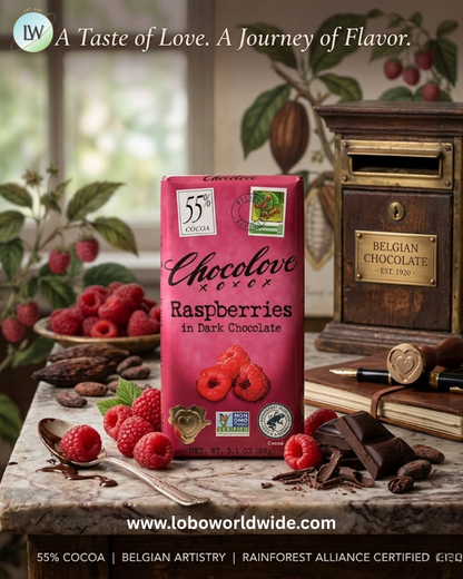 Chocolove, Raspberries in Dark Chocolate, 55% Cocoa, 3.1 oz (88 g)