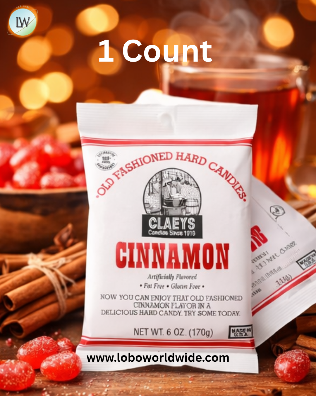 Claey's Hard Candy Drops Cinnamon 6oz Bag