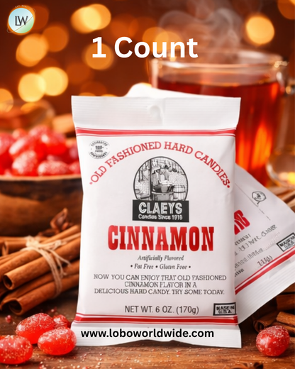 Claey's Hard Candy Drops Cinnamon 6oz Bag