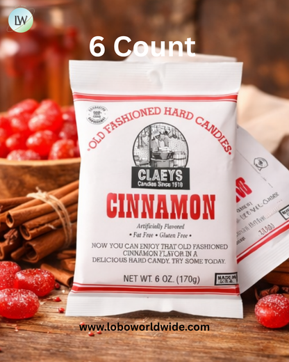Claey's Hard Candy Drops Cinnamon 6oz Bag