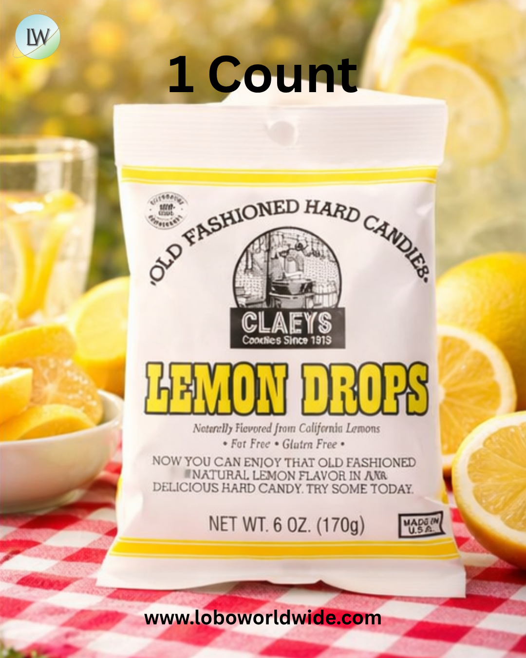 Claey's Hard Candy Drops Lemon 6oz Bag