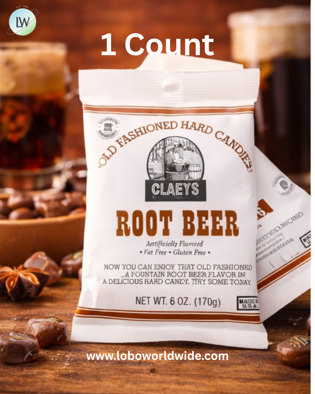 Claey's Hard Candy Drops Root Beer 6oz Bag