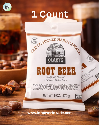 Claey's Hard Candy Drops Root Beer 6oz Bag