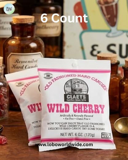 Claey's Hard Candy Drops Wild Cherry 6oz Bag