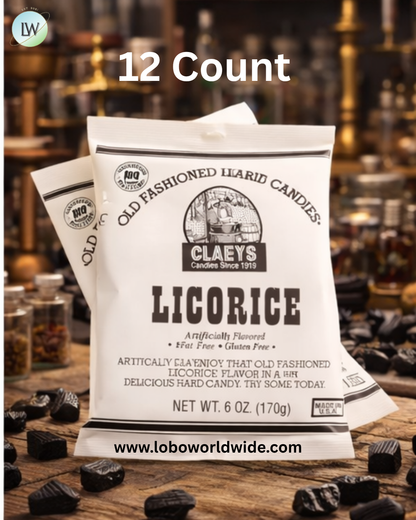 Claey's Hard Candy Drops Black Licorice 6oz Bag