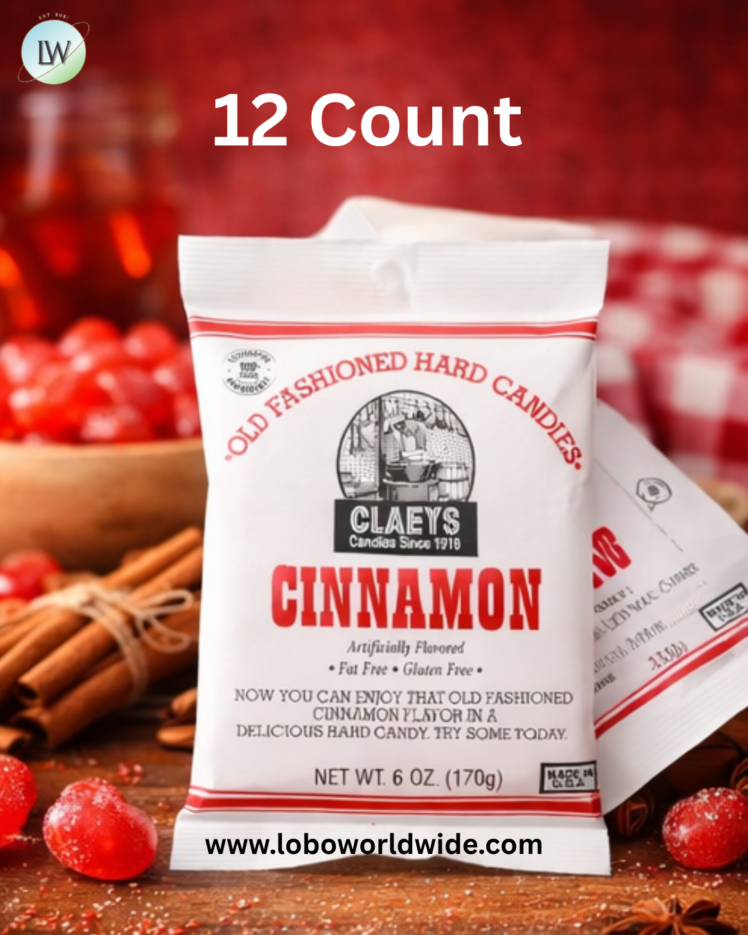 Claey's Hard Candy Drops Cinnamon 6oz Bag