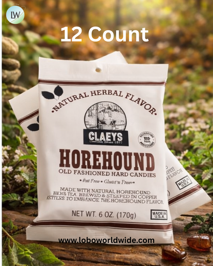 Claeys Hard Candy Drops Horehound 6oz Bag