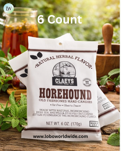 Claeys Hard Candy Drops Horehound 6oz Bag