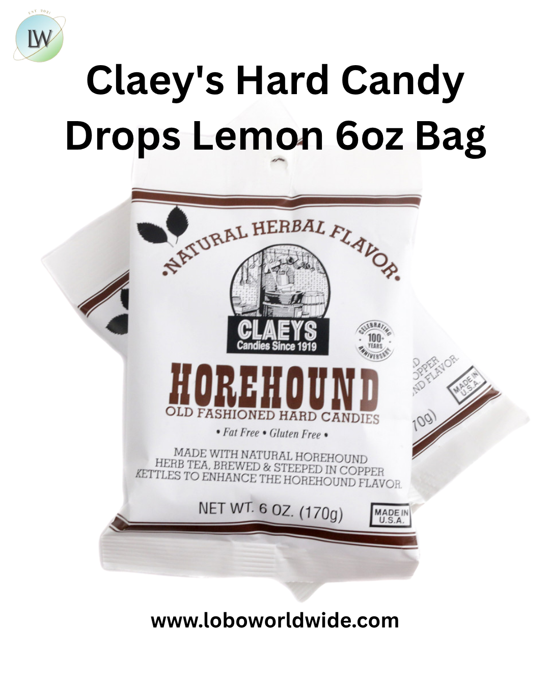 Claeys Hard Candy Drops Horehound 6oz Bag