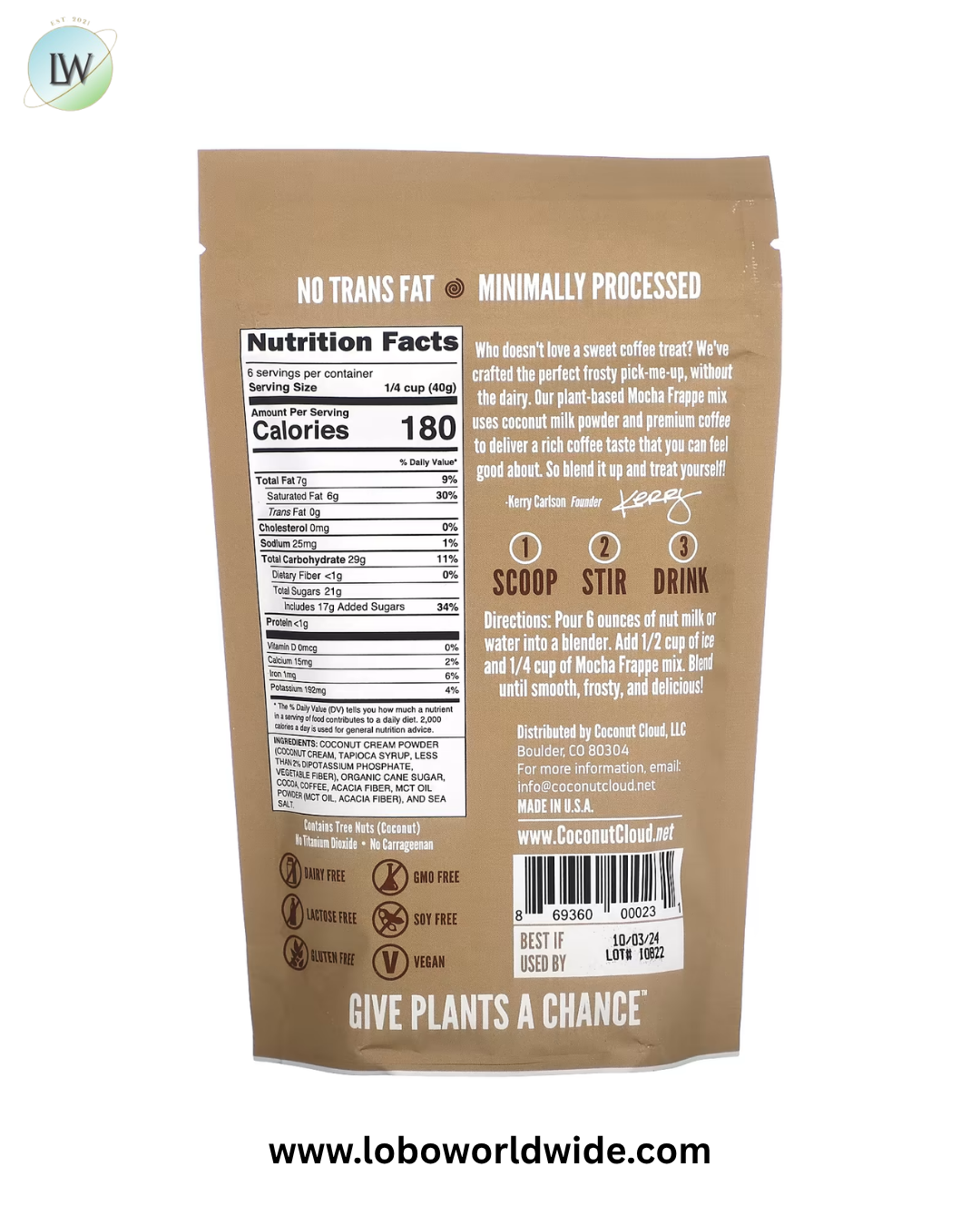Coconut Cloud, Vegan Latte Frappe, 8 oz (227 g)