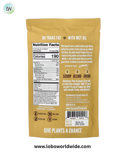 Coconut Cloud, Vegan Latte Frappe, 8 oz (227 g)