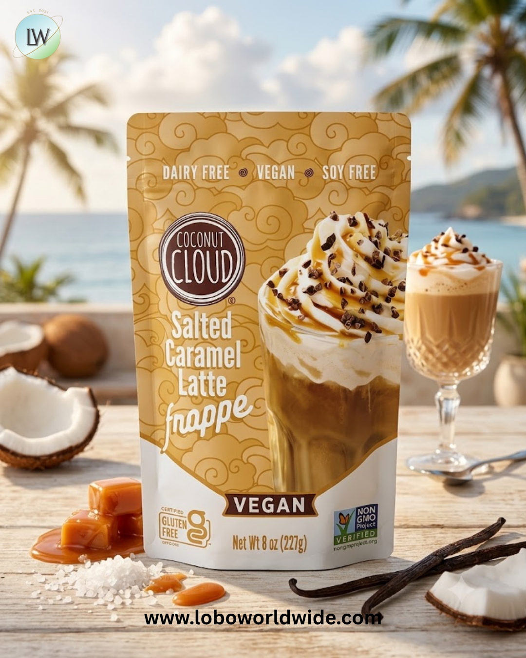 Coconut Cloud, Vegan Latte Frappe, 8 oz (227 g)