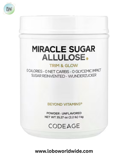 Codeage, Miracle Sugar Allulose Powder, Unflavored, 35.27 oz (1 kg)