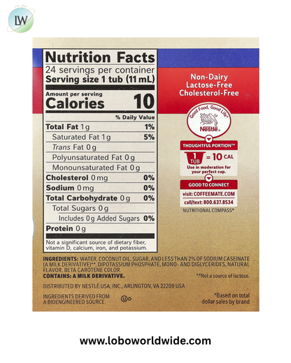 Coffee Mate, Liquid Coffee Creamer, 24 Creamers, 3/8 fl oz (11ml) Each