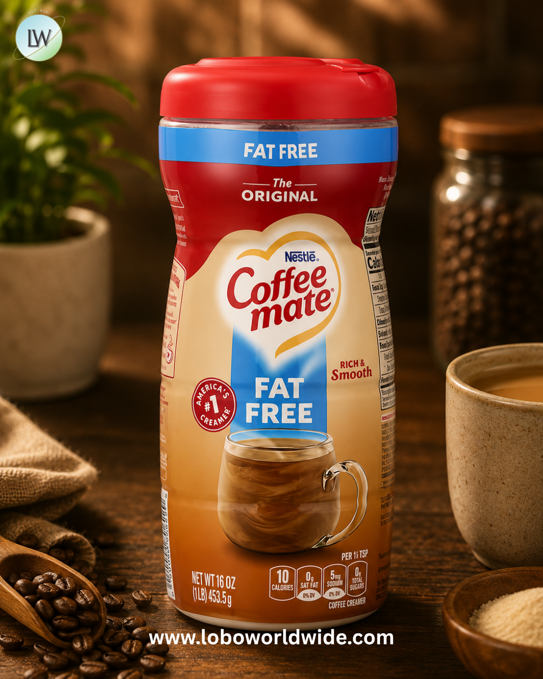 Coffee Mate, Powder Coffee Creamer, Fat Free, Original, 16 oz (453.5 g)